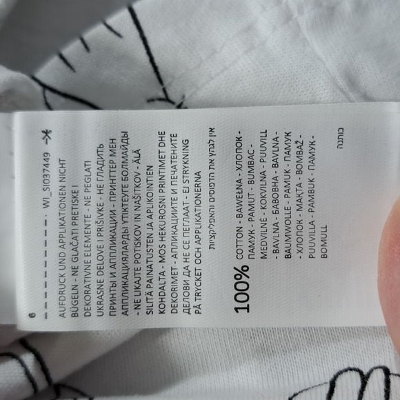 Sinsay White Cuffed Black Cats Outline Graphic Tee NWT XS - Picture 10 of 12